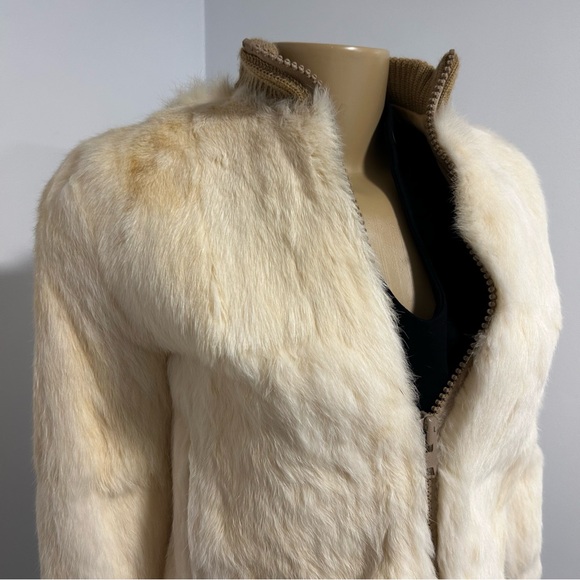 Vintage Cream Fur Mob Wife Coat Jacket XS - Picture 2 of 7